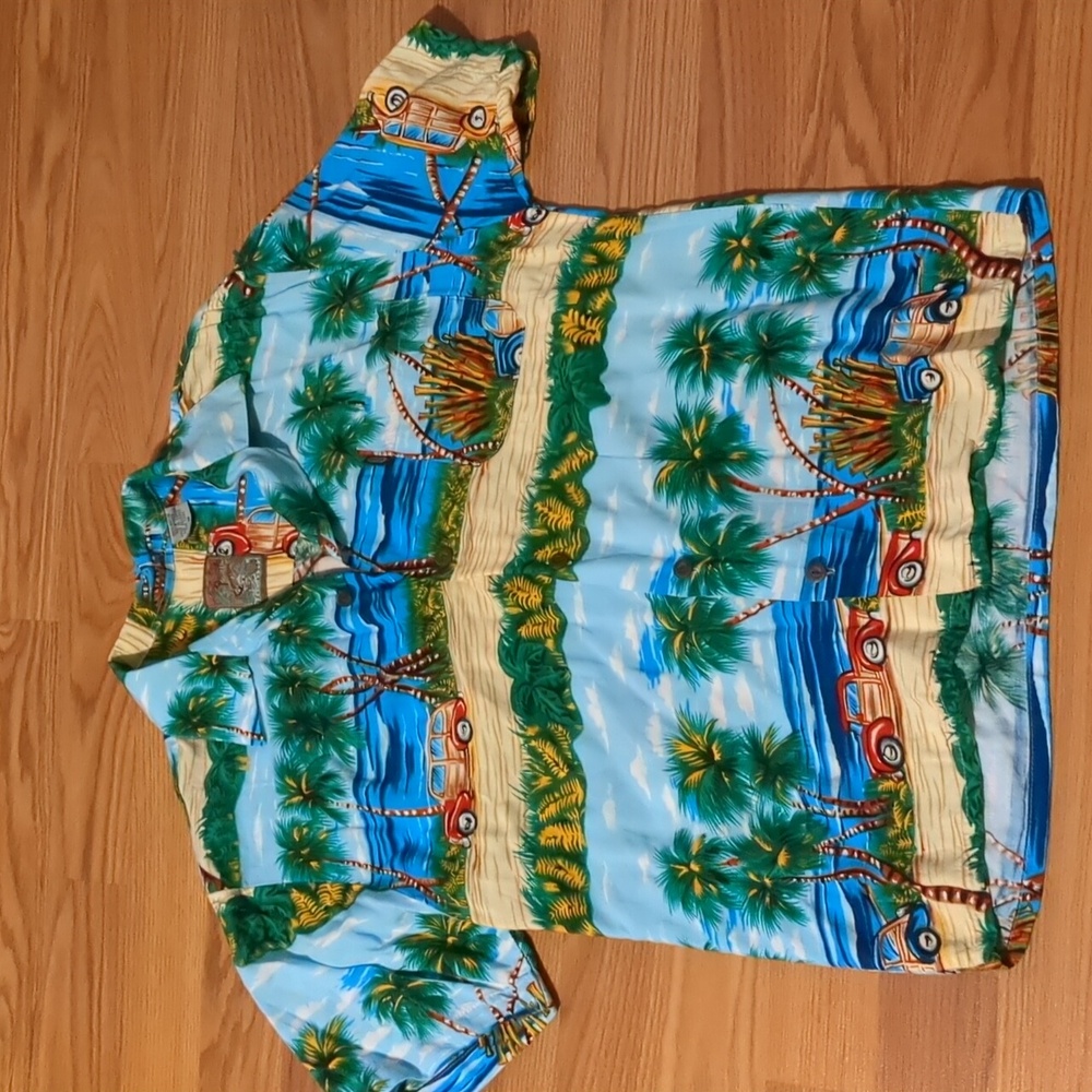 Vintage Pineapple Connection 🍍 tropical Hawaiian Beach Button Up